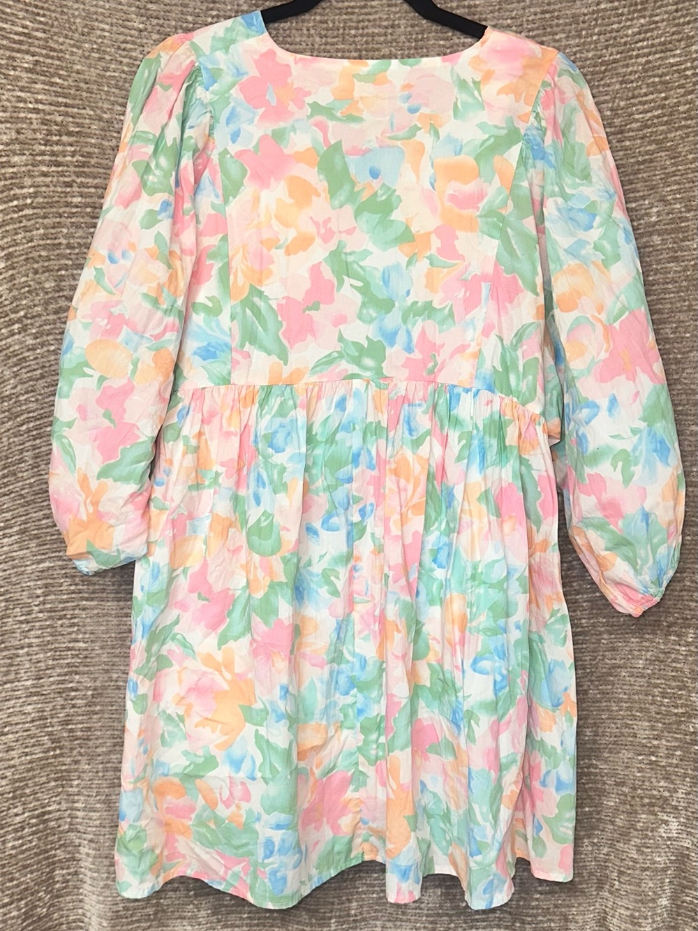 Floral Pastel Babydoll Mini Dress - Soft Multi - Picture 3 of 4